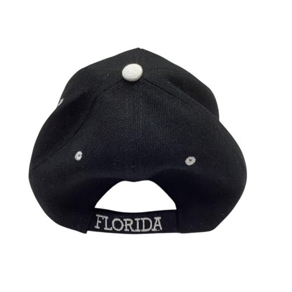 Florida Alligator Embroidered Hat USA Bill Snapback Cap Black - Picture 4 of 5